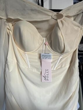 Oh Polly Cream Strapless Bustier Chemise